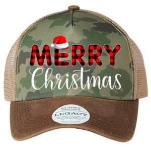 Merry Christmas Buffalo Plaid Red Santa Hat Pajama  Legacy Tie Dye Trucker Hat