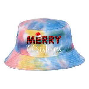 Merry Christmas Buffalo Plaid Red Santa Hat Pajama  Tie Dye Newport Bucket Hat