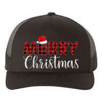 Merry Christmas Buffalo Plaid Red Santa Hat Pajama  Yupoong Adult 5-Panel Trucker Hat