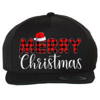 Merry Christmas Buffalo Plaid Red Santa Hat Pajama  Wool Snapback Cap