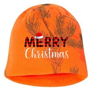 Merry Christmas Buffalo Plaid Red Santa Hat Pajama  Kati - Camo Knit Beanie