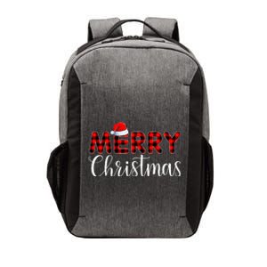 Merry Christmas Buffalo Plaid Red Santa Hat Pajama  Vector Backpack