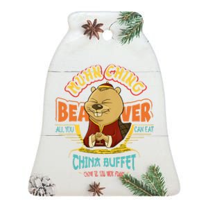 Muhn Ching Beaver All You Can Eat China Buffet Chow Ceramic Bell Ornament