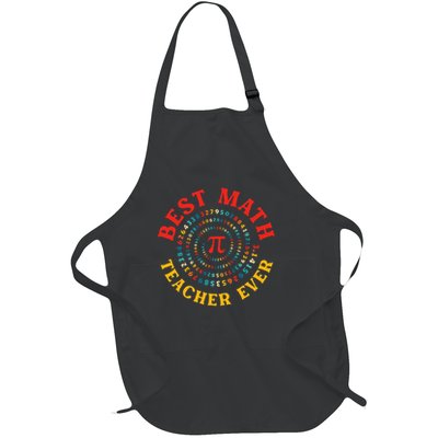 Mathematic Constant Best Math Teacher Ever Pi Spiral Design Full-Length Apron With Pockets