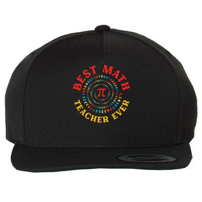 Mathematic Constant Best Math Teacher Ever Pi Spiral Design Wool Snapback Cap