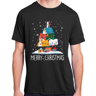 Merry Christmas Books Tree Xmas Book Lovers Gift Adult ChromaSoft Performance T-Shirt