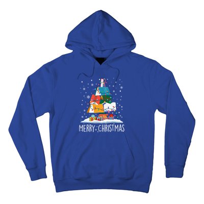 Merry Christmas Books Tree Xmas Book Lovers Gift Hoodie