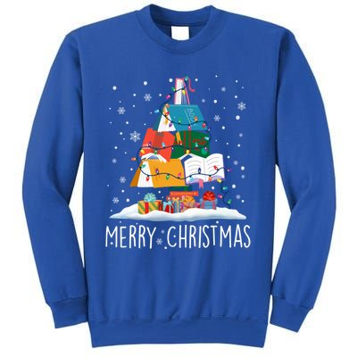 Merry Christmas Books Tree Xmas Book Lovers Gift Sweatshirt