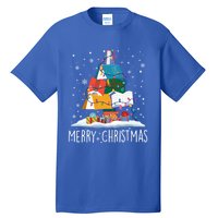 Merry Christmas Books Tree Xmas Book Lovers Gift Tall T-Shirt