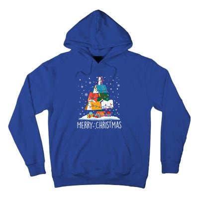 Merry Christmas Books Tree Xmas Book Lovers Gift Tall Hoodie