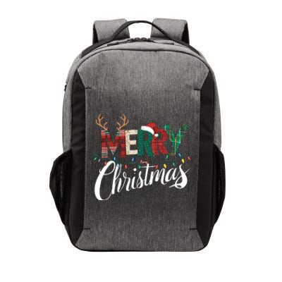 Merry Christmas Buffalo Black And White Plaid For Vector Backpack