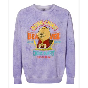 Muhn Ching Beaver All You Can Eat China Buffet Chow Colorblast Crewneck Sweatshirt