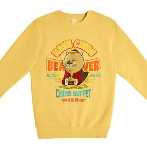 Muhn Ching Beaver All You Can Eat China Buffet Chow Premium Crewneck Sweatshirt