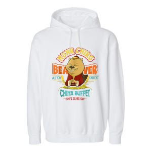 Muhn Ching Beaver All You Can Eat China Buffet Chow Garment-Dyed Fleece Hoodie