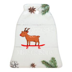 Merry Christmas Brochacho Ceramic Bell Ornament