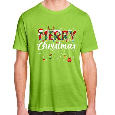 Merry Christmas Buffalo Plaid Family Xmas Adult ChromaSoft Performance T-Shirt