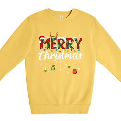 Merry Christmas Buffalo Plaid Family Xmas Premium Crewneck Sweatshirt