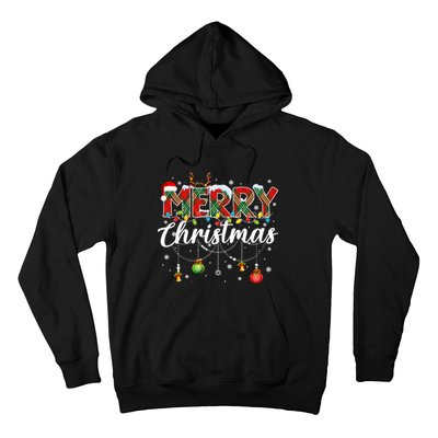 Merry Christmas Buffalo Plaid Family Xmas Hoodie