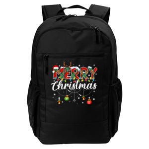 Merry Christmas Buffalo Plaid Family Xmas Daily Commute Backpack