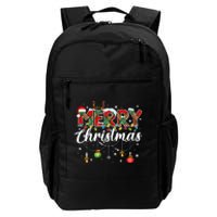 Merry Christmas Buffalo Plaid Family Xmas Daily Commute Backpack