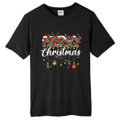 Merry Christmas Buffalo Plaid Family Xmas Tall Fusion ChromaSoft Performance T-Shirt