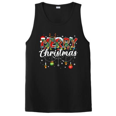 Merry Christmas Buffalo Plaid Family Xmas PosiCharge Competitor Tank