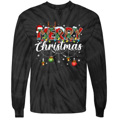 Merry Christmas Buffalo Plaid Family Xmas Tie-Dye Long Sleeve Shirt