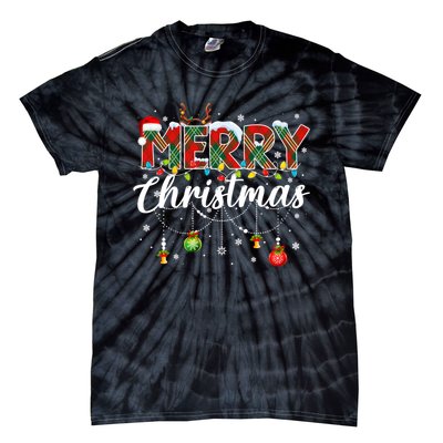 Merry Christmas Buffalo Plaid Family Xmas Tie-Dye T-Shirt