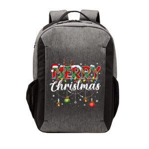 Merry Christmas Buffalo Plaid Family Xmas Vector Backpack