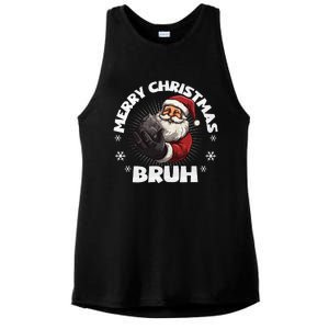 Merry Christmas Bruh Funny Naughty List Coal XMas  Ladies PosiCharge Tri-Blend Wicking Tank