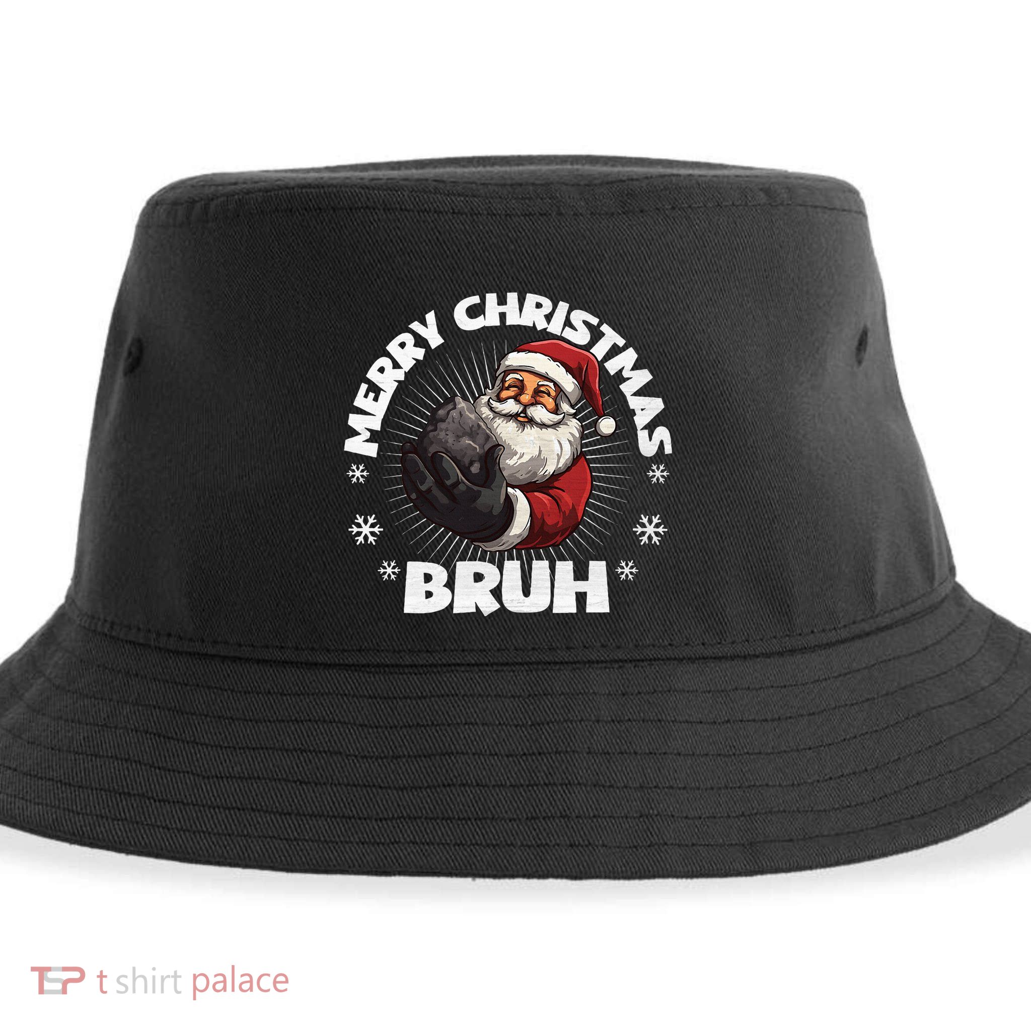 Merry Christmas Bruh Funny Naughty List Coal XMas  Sustainable Bucket Hat