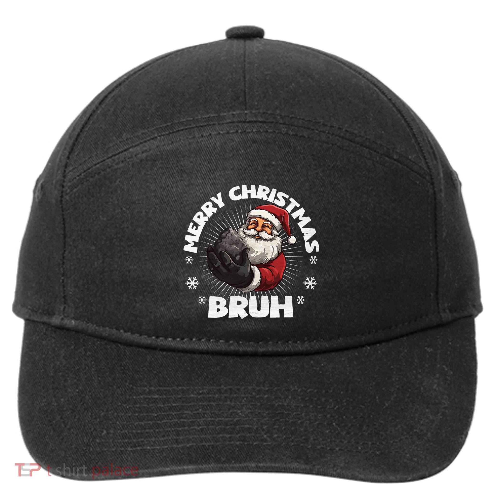 Merry Christmas Bruh Funny Naughty List Coal XMas  7-Panel Snapback Hat