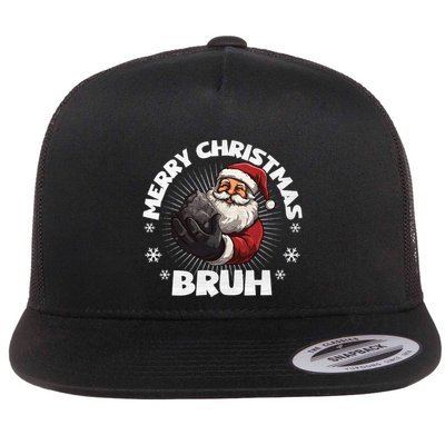 Merry Christmas Bruh Funny Naughty List Coal XMas  Flatbill Hat
