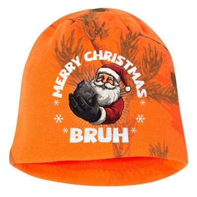 Merry Christmas Bruh Funny Naughty List Coal XMas  Kati - Camo Knit Beanie