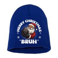 Merry Christmas Bruh Funny Naughty List Coal XMas  Short Acrylic Beanie