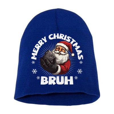 Merry Christmas Bruh Funny Naughty List Coal XMas  Short Acrylic Beanie