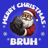 Merry Christmas Bruh Funny Naughty List Coal XMas  Short Acrylic Beanie