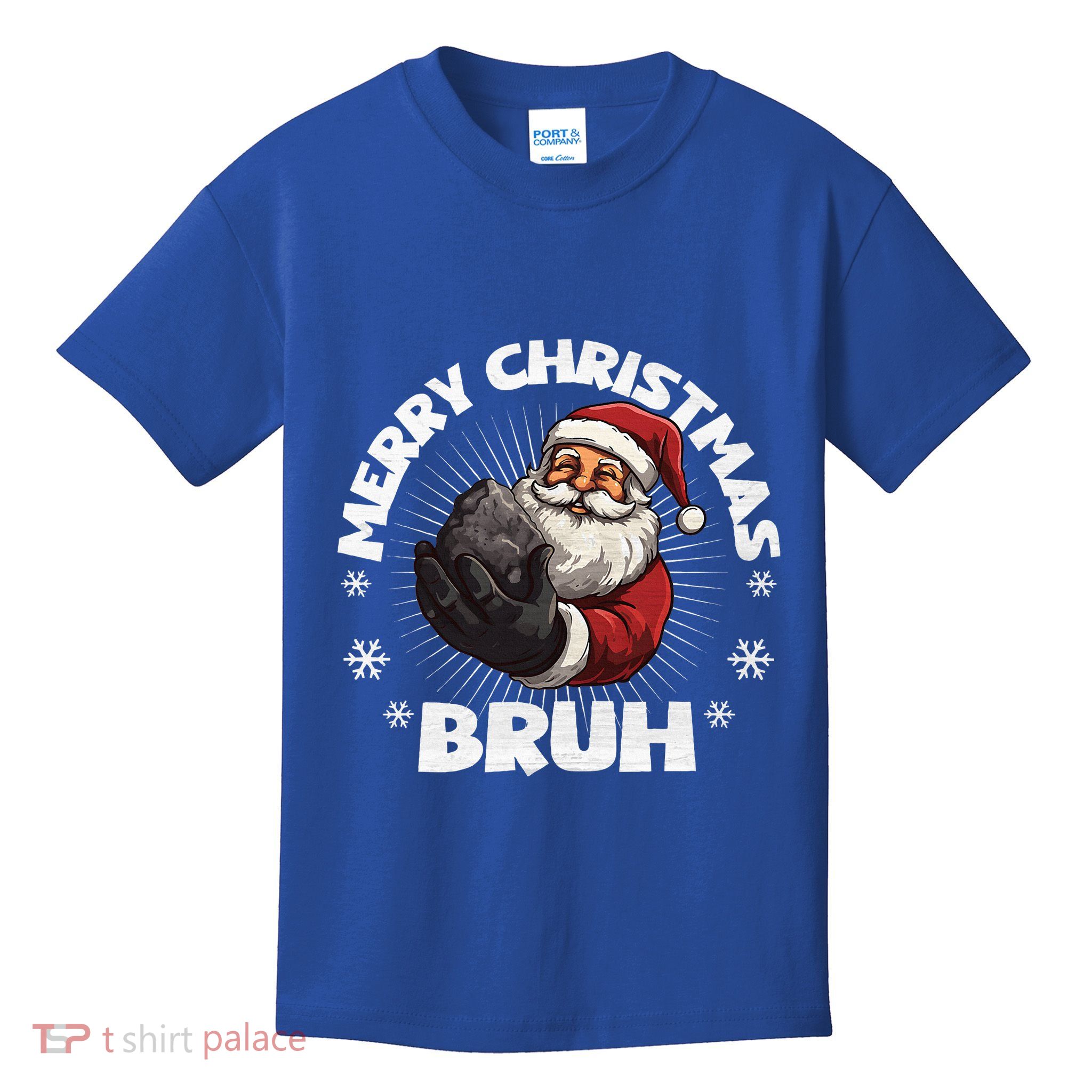 Merry Christmas Bruh Funny Naughty List Coal XMas  Kids T-Shirt