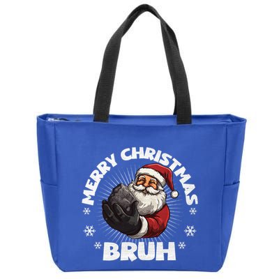 Merry Christmas Bruh Funny Naughty List Coal XMas  Zip Tote Bag