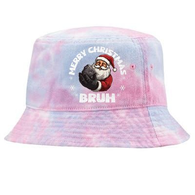 Merry Christmas Bruh Funny Naughty List Coal XMas  Tie-Dyed Bucket Hat