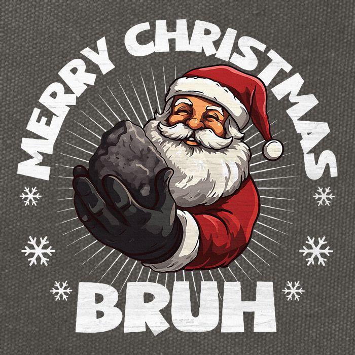 Merry Christmas Bruh Funny Naughty List Coal XMas  Cotton Canvas Backpack