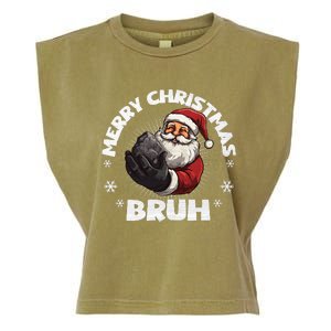 Merry Christmas Bruh Funny Naughty List Coal XMas  Garment-Dyed Women's Muscle Tee