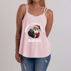 Merry Christmas Bruh Funny Naughty List Coal XMas  Women's Strappy Tank