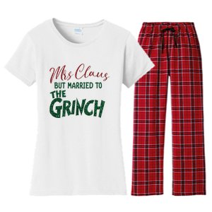 Mrs. Claus But Married To The Grinc Married Christmas Women's Flannel Pajama Set