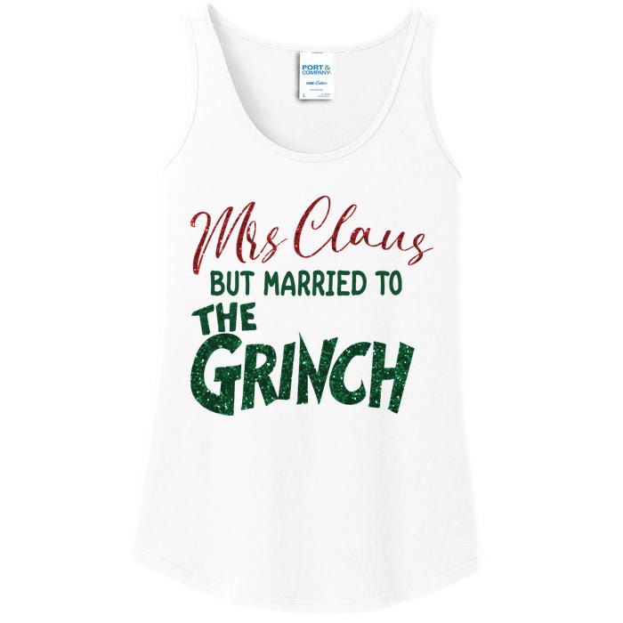 Mrs. Claus But Married To The Grinc Married Christmas Ladies Essential Tank