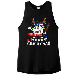 Merry Christmas Baseball For Boys Tollder Ball Santa Pajama Ladies PosiCharge Tri-Blend Wicking Tank