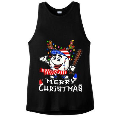 Merry Christmas Baseball For Boys Tollder Ball Santa Pajama Ladies PosiCharge Tri-Blend Wicking Tank