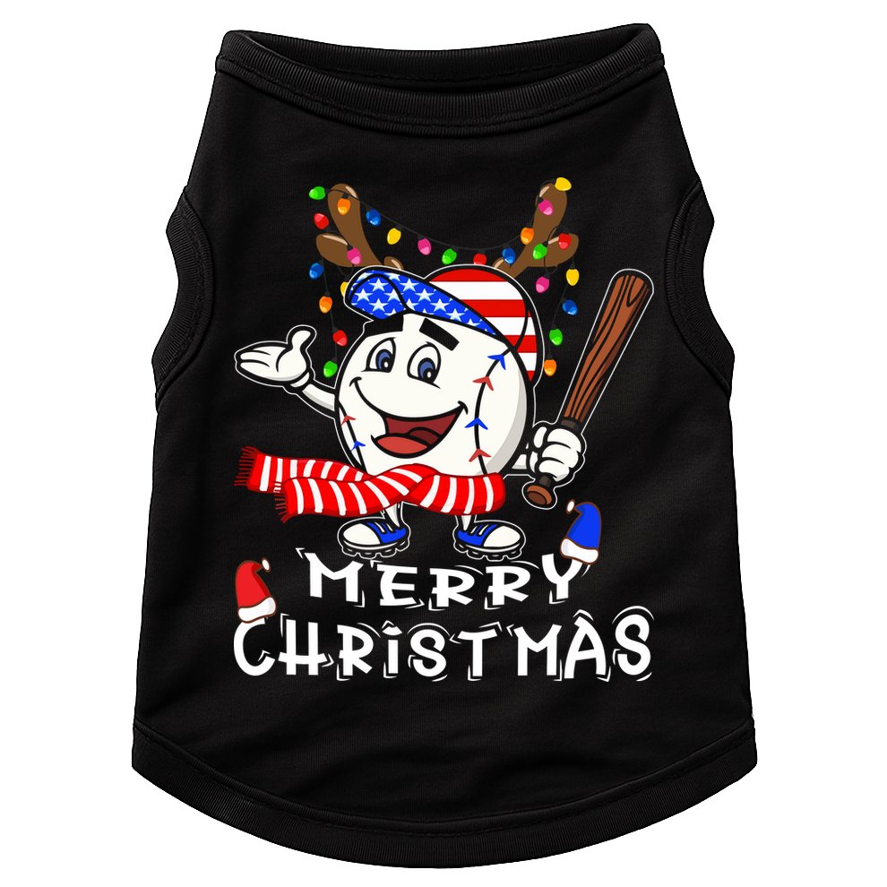 Merry Christmas Baseball For Boys Tollder Ball Santa Pajama Doggie Tank