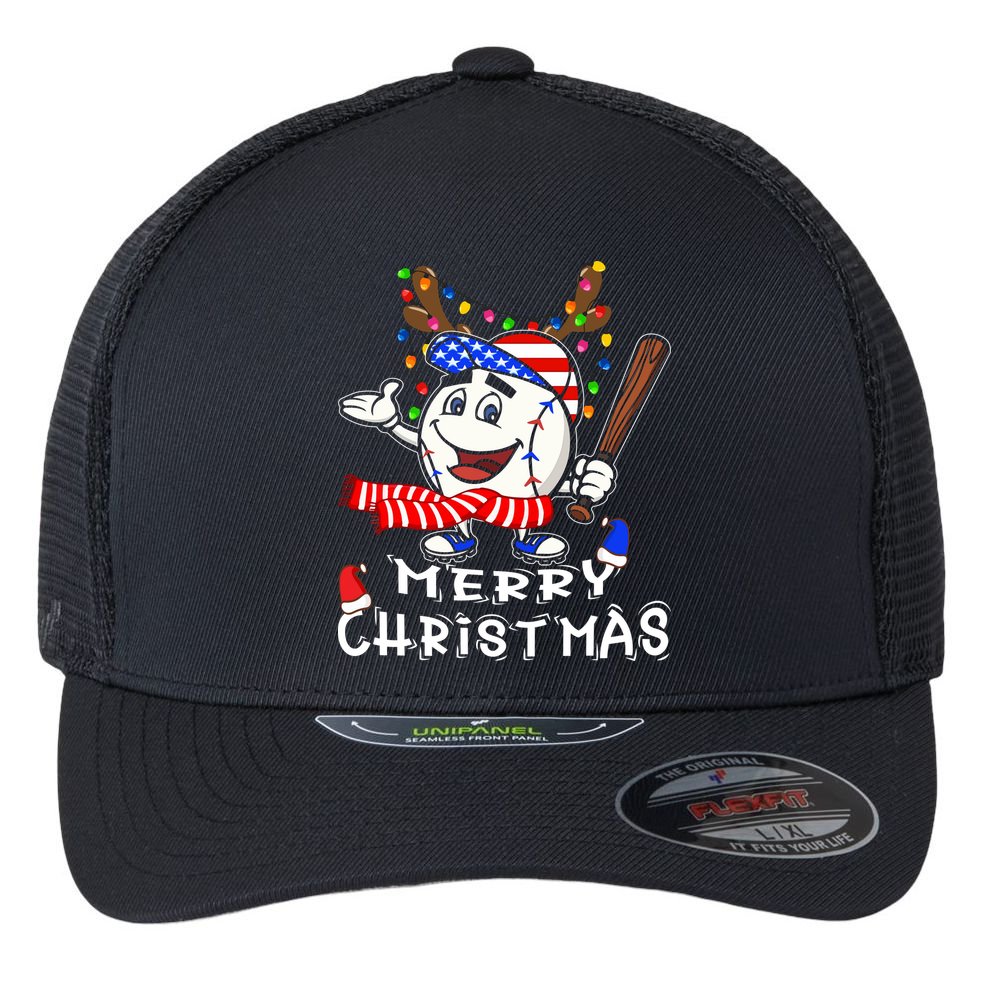 Merry Christmas Baseball For Boys Tollder Ball Santa Pajama Flexfit Unipanel Trucker Cap