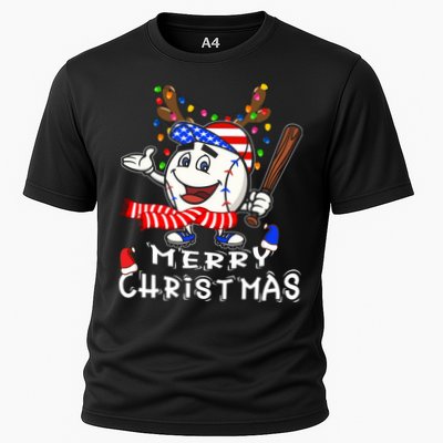 Merry Christmas Baseball For Boys Tollder Ball Santa Pajama Cooling Performance Crew T-Shirt